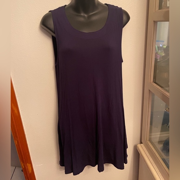 NWT womens navy blue tunic length tank top size large - Picture 2 of 12